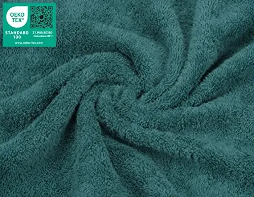 American Soft Linen Luxury Washcloths for Bathroom, 600 GSM 100% Cotton 4 Piece Turkish Wash Cloth Set, 13x13 in Soft Rags for Body and Face, Teal Washcloths - 3