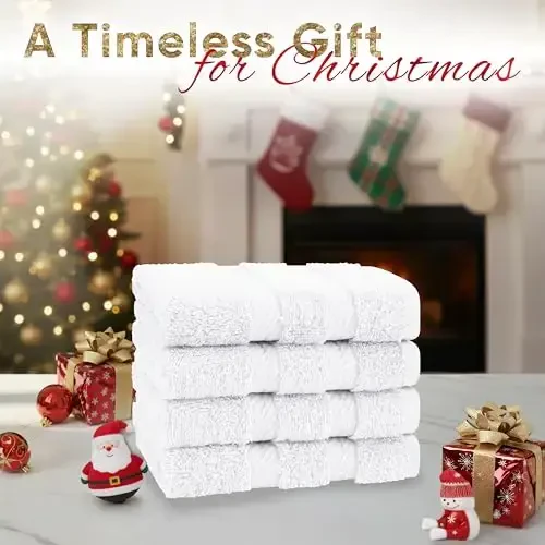 American Soft Linen Luxury Washcloths for Bathroom, 600 GSM 100% Cotton 4 Piece Turkish Wash Cloth Set, 13x13 in Soft Rags for Body and Face, White Washcloths - AMERICAN SOFT LINEN (1)