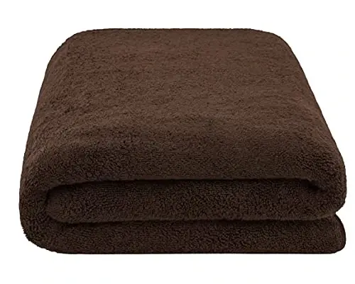 American Soft Linen Oversized Bath Sheet 40x80 Extra Large for Bathroom, 600 GSM 100% Cotton Turkish Jumbo Bathsheet Towels for Adults, Brown Bath Sheet - 3