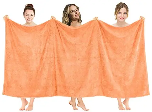 American Soft Linen Oversized Bath Sheet 40x80 Extra Large for Bathroom, 600 GSM 100% Cotton Turkish Jumbo Bathsheet Towels for Adults Malibu Peach Bath Sheet 