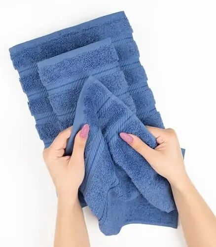American Soft Linen Premium 3 Parça Havlu Seti, 1 Banyo Havlusu 1 El Havlusu 1 Yüz Bezi, 600 GSM %100 Pamuklu Banyo için Türk Havluları, Elektrik Mavisi Havlu Seti - 5
