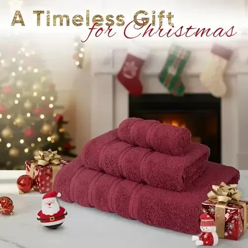 American Soft Linen Premium 3 Piece Towel Set, 1 Bath Towel 1 Hand Towel 1 Washcloth, 600 GSM 100% Cotton Turkish Towels for Bathroom, Bordeaux Red Towel Set - AMERICAN SOFT LINEN