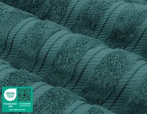 American Soft Linen Premium 3 qismli sochiqlar to'plami, 1 vanna sochiqi 1 qo'l sochiqi 1 yuz sochiqi, 600 GSM 100% paxta Turk sochiqlari, Feruza sochiqlar to'plami - 3