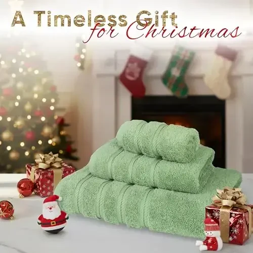American Soft Linen Premium 3 Piece Towel Set, 1 Bath Towel 1 Hand Towel 1 Washcloth, 600 GSM 100% Cotton Turkish Towels for Bathroom, Sage Towel Set 