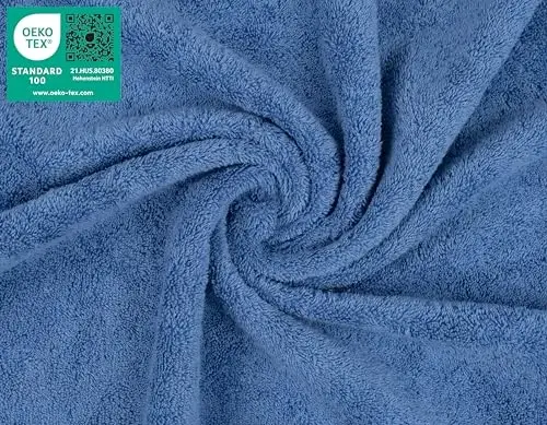 American Soft Linen Vannaxona uchun Hashamatli Sochiqlar, 600 GSM 100% Paxta 4 Bo'lakli Turk Sochiq To'plami, Tana va Yuz uchun 13x13 dyuym Yumshoq Sochiqlar, Elektr Ko'k - 3
