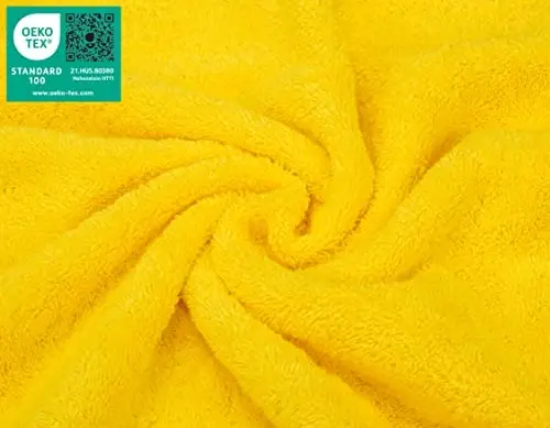 American Soft Linen Vannaxona uchun Hashamatli Yuvinish Sochiqlari, 600 GSM 100% Paxta 4 Bo‘lakli Turk Yuvinish Sochiq To‘plami, Tana va Yuz uchun 13x13 dyuym Yumshoq Latpalar, Sariq Sochiqlar - 3
