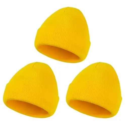 American Trends Winter Hats for Men Women Cuffed Beanies Hat Soft Plain Knit Hats Skull Caps 
