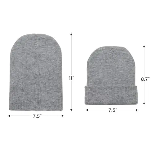 American Trends Winter Hats for Men Women Cuffed Beanies Hat Soft Plain Knit Hats Skull Caps - 4