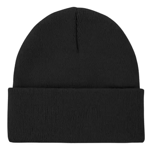 American Trends Winter Hats for Men Women Cuffed Beanies Hat Soft Plain Knit Hats Skull Caps - 4