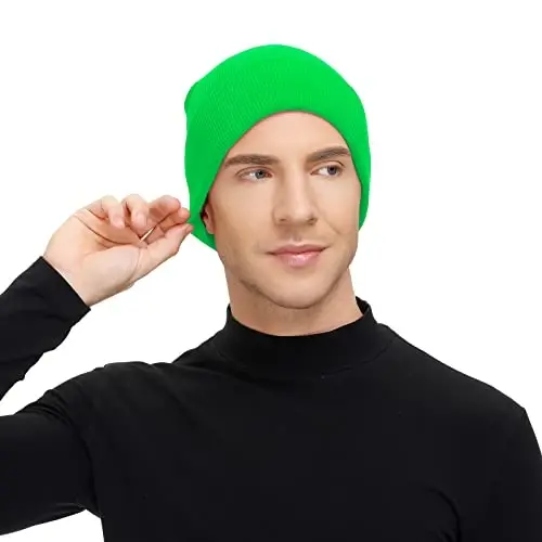 American Trends Winter Knit Beanie Hat for Men Women Soft Stretch Skull Cap | Vibrant High-Saturation Colors for DIY Costumes, Soft Skin-Friendly, Versatile for Outdoor & Parties, Cosplay & Daily Wear - 5