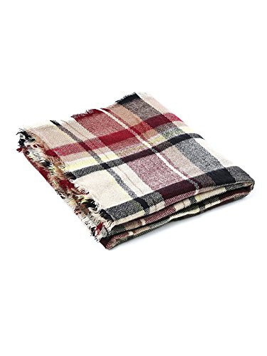 American Trends Womens Fall Winter Scarf Plaid Tassel Soft Warm Blanket Scarves Womens Shawl Wraps - 18