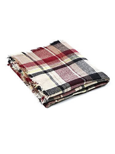 American Trends Womens Fall Winter Scarf Plaid Tassel Soft Warm Blanket Scarves Womens Shawl Wraps - 18