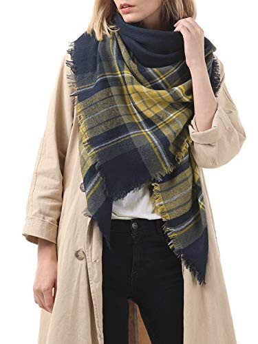 American Trends Womens Fall Winter Scarf Plaid Tassel Soft Warm Blanket Scarves Womens Shawl Wraps - 9