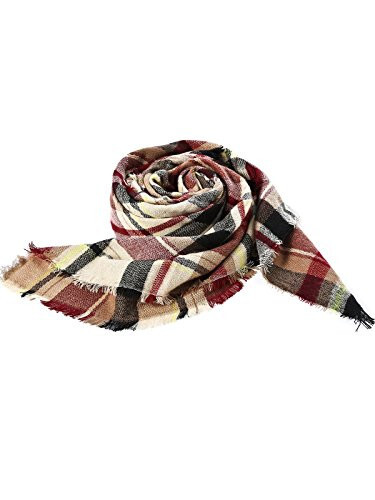 American Trends Womens Fall Winter Scarf Plaid Tassel Soft Warm Blanket Scarves Womens Shawl Wraps - 3