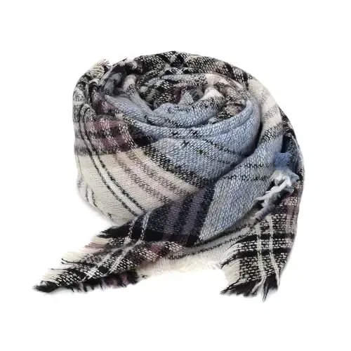 American Trends Womens Fall Winter Scarf Plaid Tassel Soft Warm Blanket Scarves Womens Shawl Wraps - 3