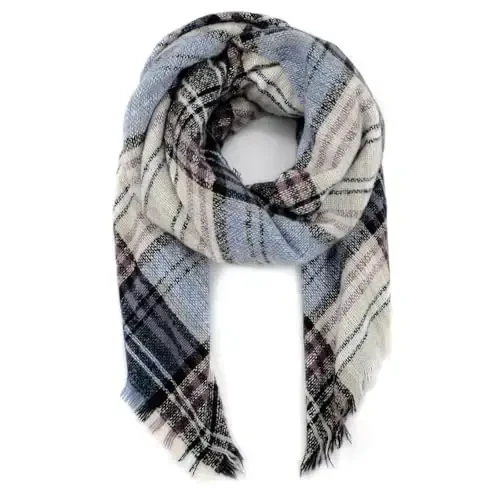 American Trends Womens Fall Winter Scarf Plaid Tassel Soft Warm Blanket Scarves Womens Shawl Wraps - 4