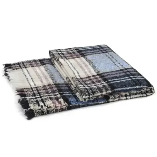 American Trends Womens Fall Winter Scarf Plaid Tassel Soft Warm Blanket Scarves Womens Shawl Wraps - 6