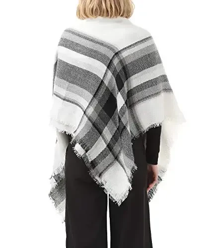 American Trends Womens Fall Winter Scarf Plaid Tassel Soft Warm Blanket Scarves Womens Shawl Wraps - 4