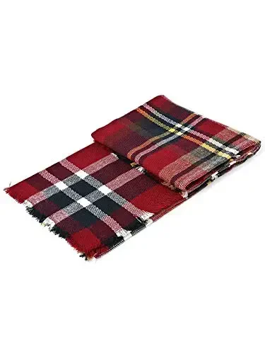 American Trends Womens Fall Winter Scarf Plaid Tassel Soft Warm Blanket Scarves Womens Shawl Wraps - 6