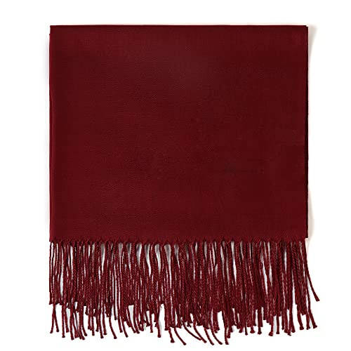 AMERICHAMP Super Soft Elegant Scarf for Women Men Cashmere Feel Winter Fall Fashion fringe Gift Lightweight solid cozy - 2