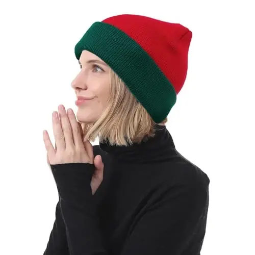 American Trends Winter Hats for Men Women Cuffed Beanies Hat Soft Plain Knit Hats Skull Caps - 1