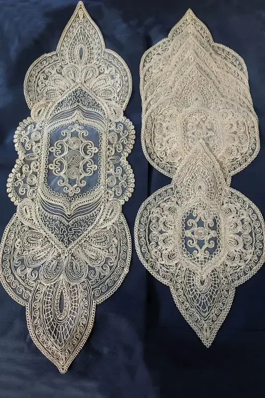 Amerikan Servis, 1 Runner 6 Supla Krem Ovqat Servis To'plami, Stol Yopqichi To'plami, Servis Taqdimot To'plami-MLD - ÇT ÇEYIZCI TEKSTIL