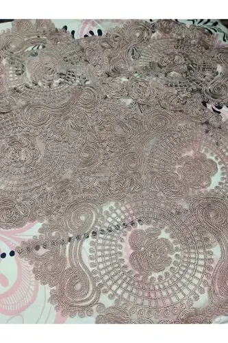 Amerikan Servis, 1 Runner 6 Supla Ovqatlanish Servis To'plami, Stol Yopqichi To'plami, Servis Taqdimot To'plami - Pudra-Pudra - 5