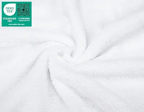Amerikan Soft Linen Banyo için Lüks Yüz Bezleri, 600 GSM %100 Pamuk 4 Parça Türk Yüz Bezi Seti, Vücut ve Yüz için 13x13 inç Yumuşak Bezler, Beyaz Yüz Bezleri - 3