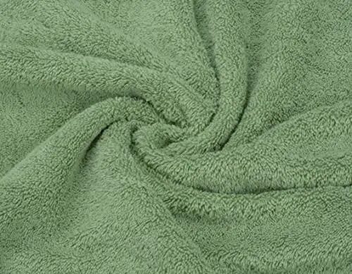 Amerikan Soft Linen Lüks 6 Parça Havlu Seti, 2 Banyo Havlusu, 2 El Havlusu, 2 Yüz Havlusu, Banyo İçin 600 GSM %100 Pamuk Türk Havluları, Adaçayı Yeşili Havlu Seti - 2