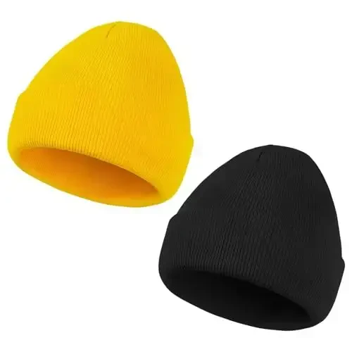 American Trends Winter Hats for Men Women Cuffed Beanies Hat Soft Plain Knit Hats Skull Caps 