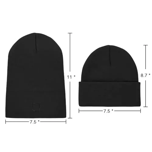 American Trends Winter Hats for Men Women Cuffed Beanies Hat Soft Plain Knit Hats Skull Caps - 5