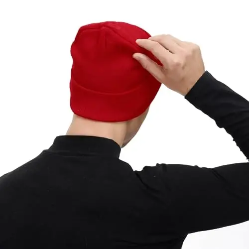 American Trends Winter Hats for Men Women Cuffed Beanies Hat Soft Plain Knit Hats Skull Caps - 5