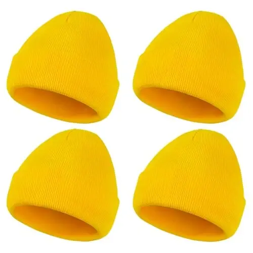 American Trends Winter Hats for Men Women Cuffed Beanies Hat Soft Plain Knit Hats Skull Caps 