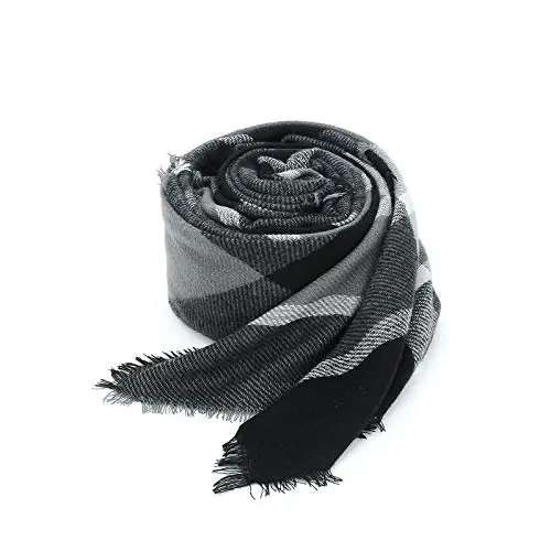 American Trends Women's Cozy Warm Winter Fall Blanket Scarf Stylish Soft Chunky Checked Giant Scarves Shawls - 3