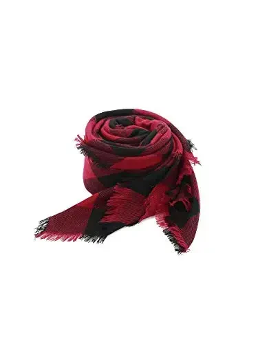 American Trends Women's Cozy Warm Winter Fall Blanket Scarf Stylish Soft Chunky Checked Giant Scarves Shawls - 4