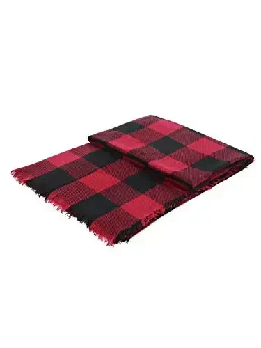 American Trends Women's Cozy Warm Winter Fall Blanket Scarf Stylish Soft Chunky Checked Giant Scarves Shawls - 6