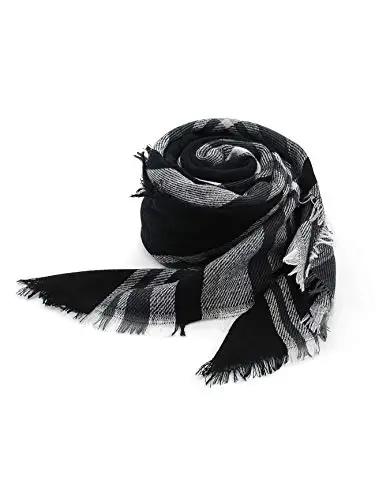 American Trends Women's Cozy Warm Winter Fall Blanket Scarf Stylish Soft Chunky Checked Giant Scarves Shawls - 5