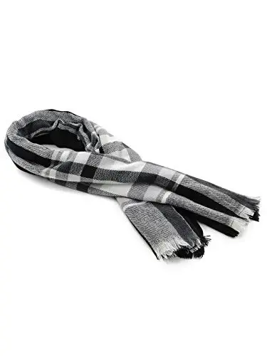 American Trends Women's Cozy Warm Winter Fall Blanket Scarf Stylish Soft Chunky Checked Giant Scarves Shawls - 6
