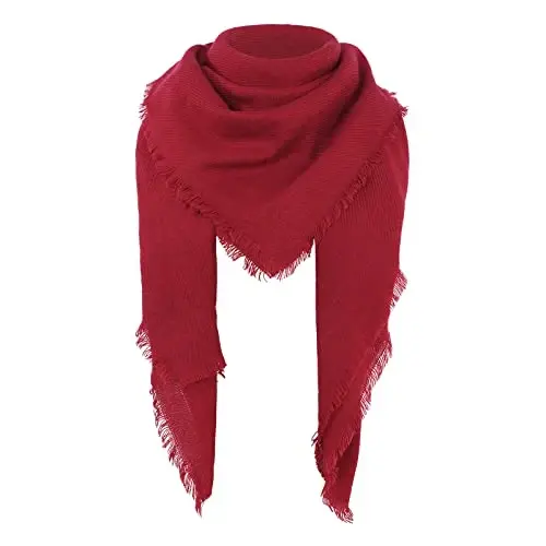 American Trends Women's Cozy Warm Winter Fall Blanket Scarf Stylish Soft Chunky Checked Giant Scarves Shawls 