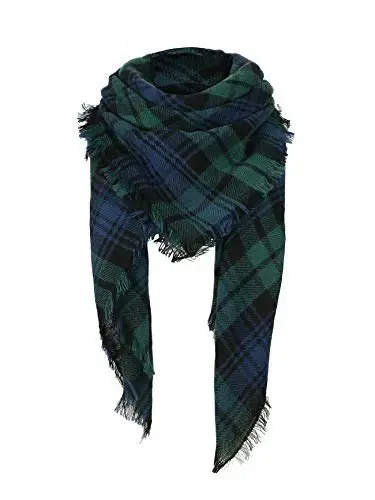 American Trends Women's Cozy Warm Winter Fall Blanket Scarf Stylish Soft Chunky Checked Giant Scarves Shawls - AMERICAN (1)