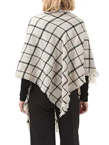 American Trends Women's Cozy Warm Winter Fall Blanket Scarf Stylish Soft Chunky Checked Giant Scarves Shawls - 5
