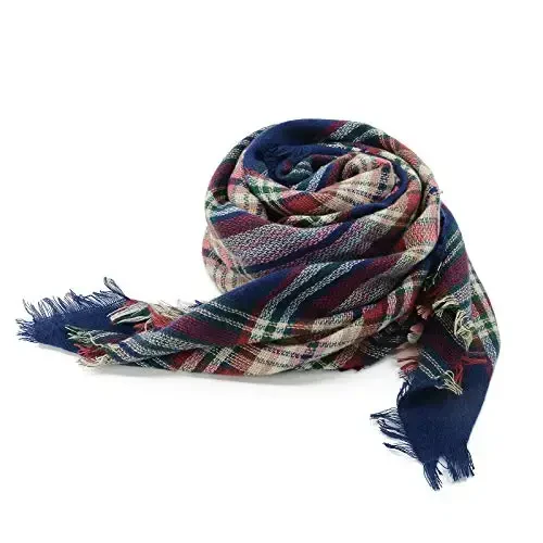 American Trends Womens Fall Winter Scarf Plaid Tassel Soft Warm Blanket Scarves Womens Shawl Wraps - 4