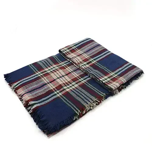 American Trends Womens Fall Winter Scarf Plaid Tassel Soft Warm Blanket Scarves Womens Shawl Wraps - 5