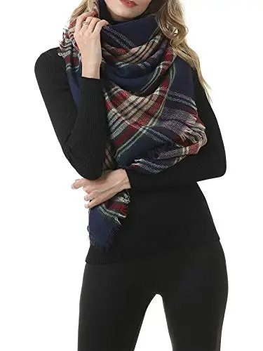 American Trends Womens Fall Winter Scarf Plaid Tassel Soft Warm Blanket Scarves Womens Shawl Wraps - 3