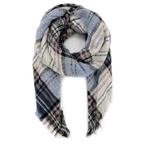 American Trends Womens Fall Winter Scarf Plaid Tassel Soft Warm Blanket Scarves Womens Shawl Wraps - 4