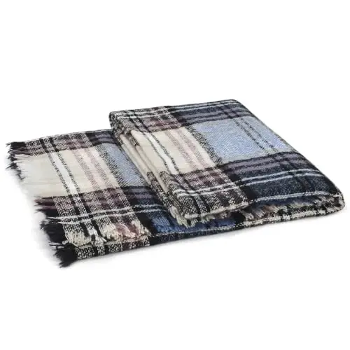 American Trends Womens Fall Winter Scarf Plaid Tassel Soft Warm Blanket Scarves Womens Shawl Wraps - 6