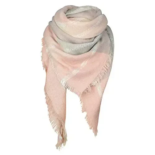 American Trends Womens Fall Winter Scarf Plaid Tassel Soft Warm Blanket Scarves Womens Shawl Wraps 