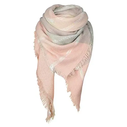 American Trends Womens Fall Winter Scarf Plaid Tassel Soft Warm Blanket Scarves Womens Shawl Wraps - AMERICAN