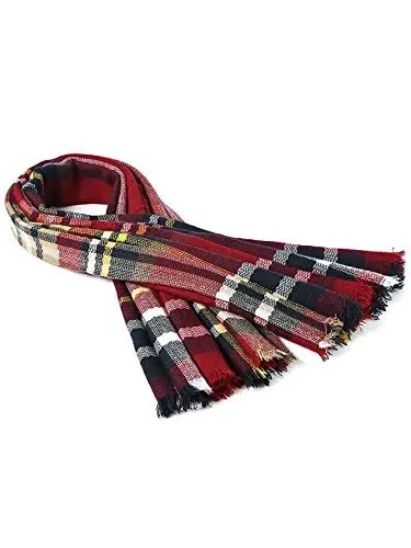American Trends Womens Fall Winter Scarf Plaid Tassel Soft Warm Blanket Scarves Womens Shawl Wraps - 5