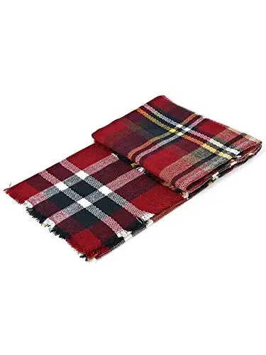 American Trends Womens Fall Winter Scarf Plaid Tassel Soft Warm Blanket Scarves Womens Shawl Wraps - 6